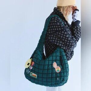Free People FP Movement Quilted Patch Carryall Bag Contemporary Green Gorpcore